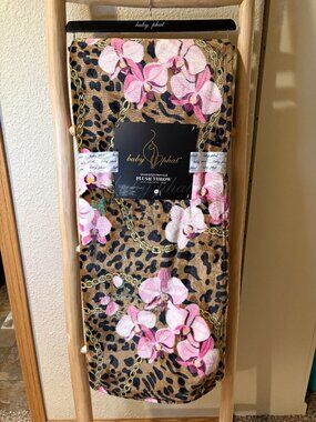 Baby Phat Leopard Orchid Gold Chain Plush Throw Blanket 60x70 Y2K NWT